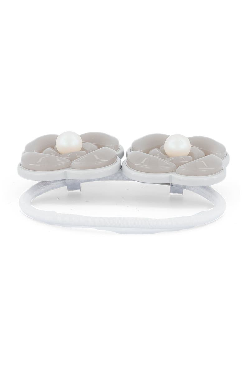 Camelia Graphique Hair Tie, Alternate, color, Grey