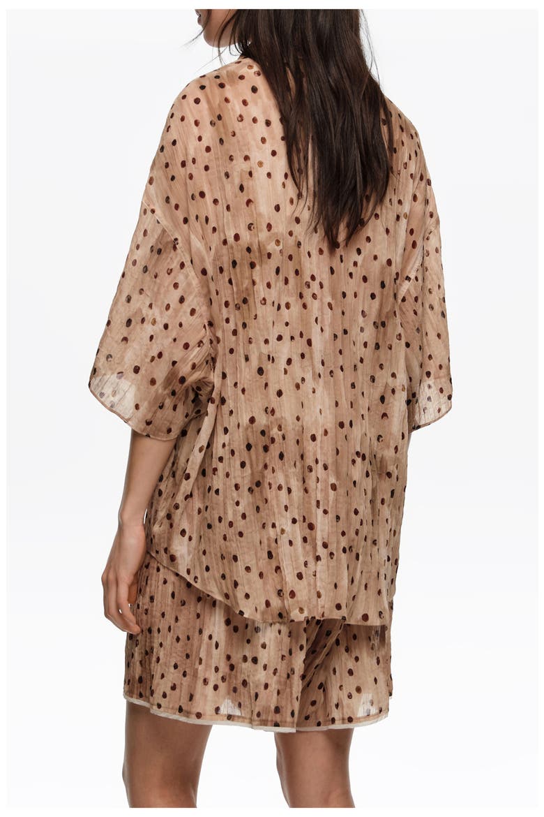 Dots Short-Sleeve Pleated Shirt, Alternate, color, WATERCOLOR DOTS