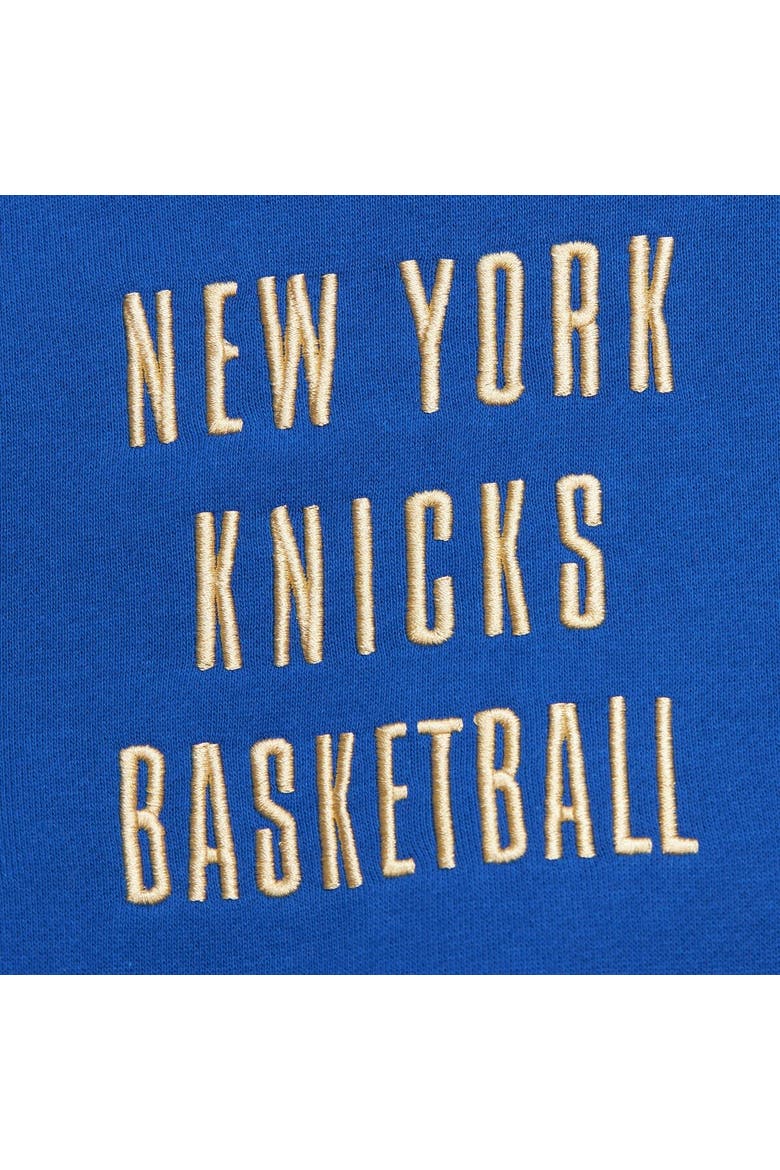 Men's Mitchell & Ness Blue New York Knicks  Team OG 2.0 Vintage Logo Fleece Pullover Hoodie, Alternate, color, Blue