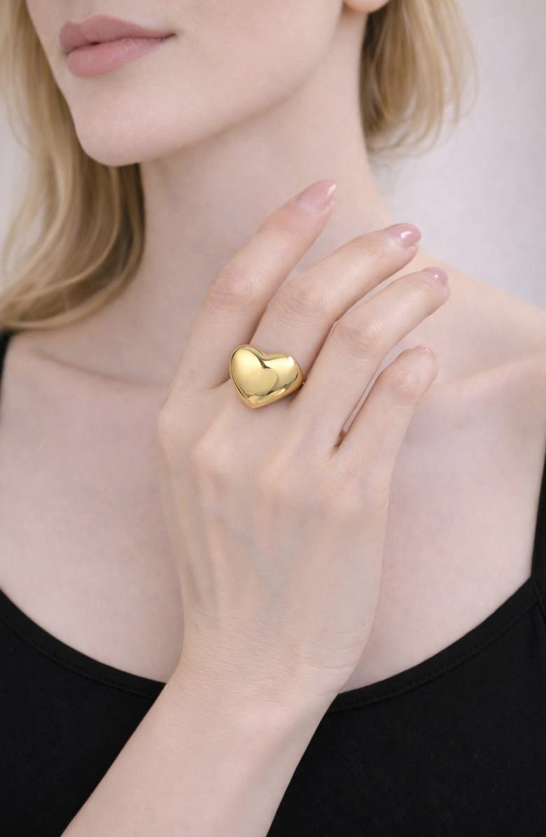 EYE CANDY LOS ANGELES Aisha Heart Statement Ring, Alternate, color, Gold