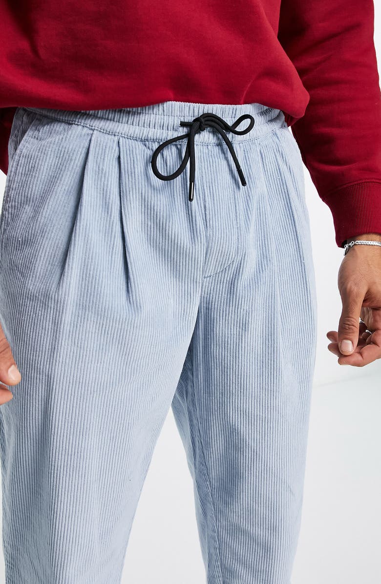 Topman Tapered Corduroy Trousers, Alternate, color,