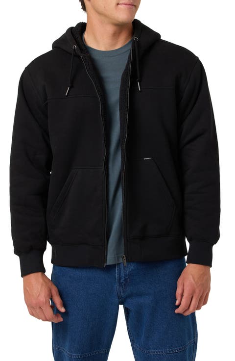 High Pile Fleece Zip Front Hoodie