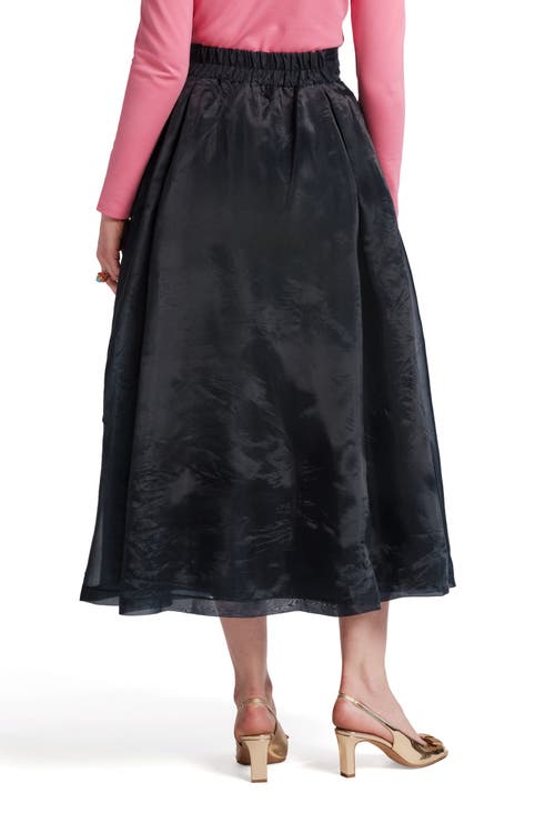 Frances Valentine Shea Maxi Skirt Organza Flower Poly Organza In White