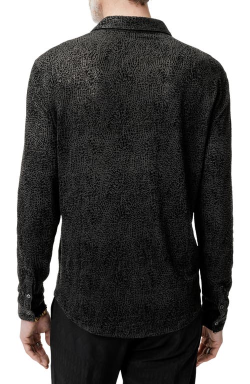 John Varvatos Carrilho Regular Fit Knit Linen Button-up Shirt In Black