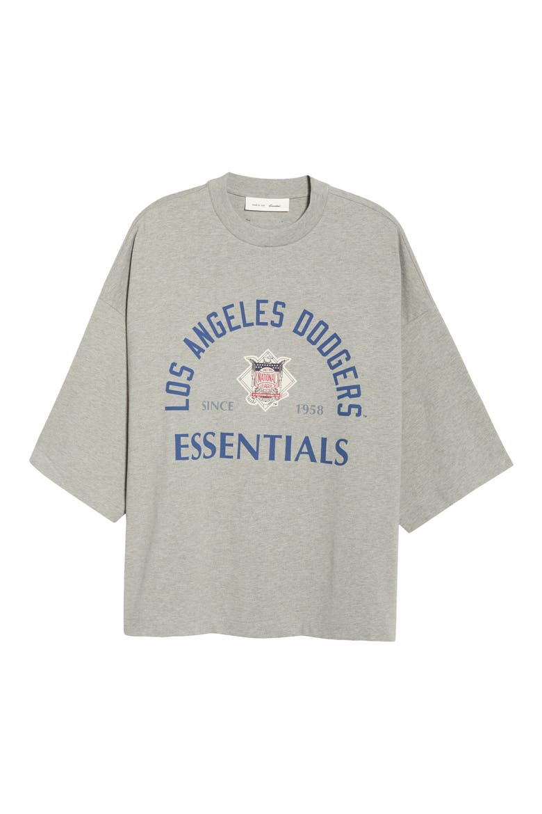 x MLB Los Angeles Dodgers Merch Cotton Graphic T-Shirt, Alternate, color, CONCRETE HEATHER