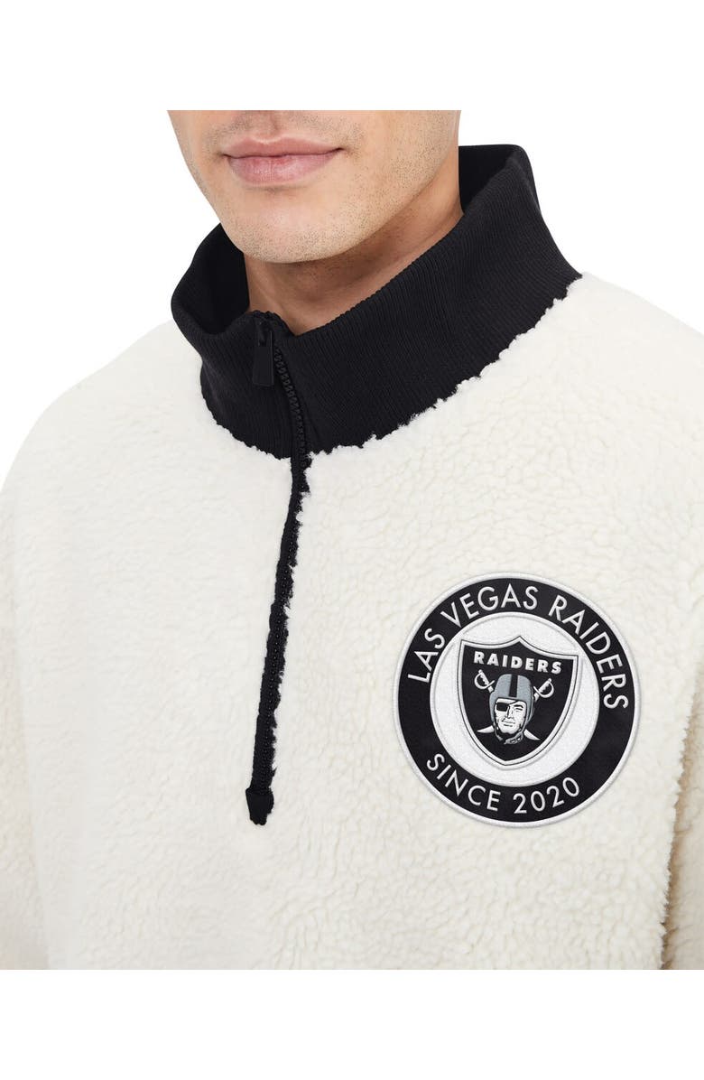 Tommy Hilfiger Men's Tommy Hilfiger  Cream Las Vegas Raiders Jordan Sherpa Quarter-Zip Sweatshirt, Alternate, color, Cream