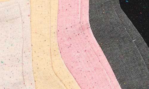 Nordstrom Rack Assorted 5-pack Speckle Demi Crew Socks In Multi