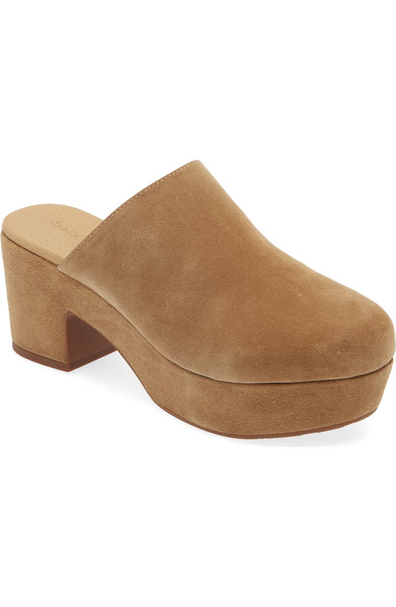 Chocolat Blu Ginette Platform Clog, Main, color, Camel Suede