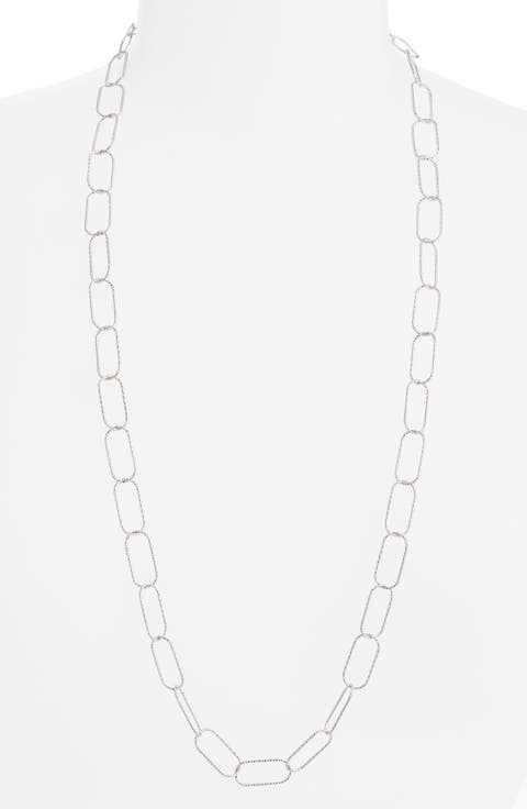 Textured Oval Link Necklace