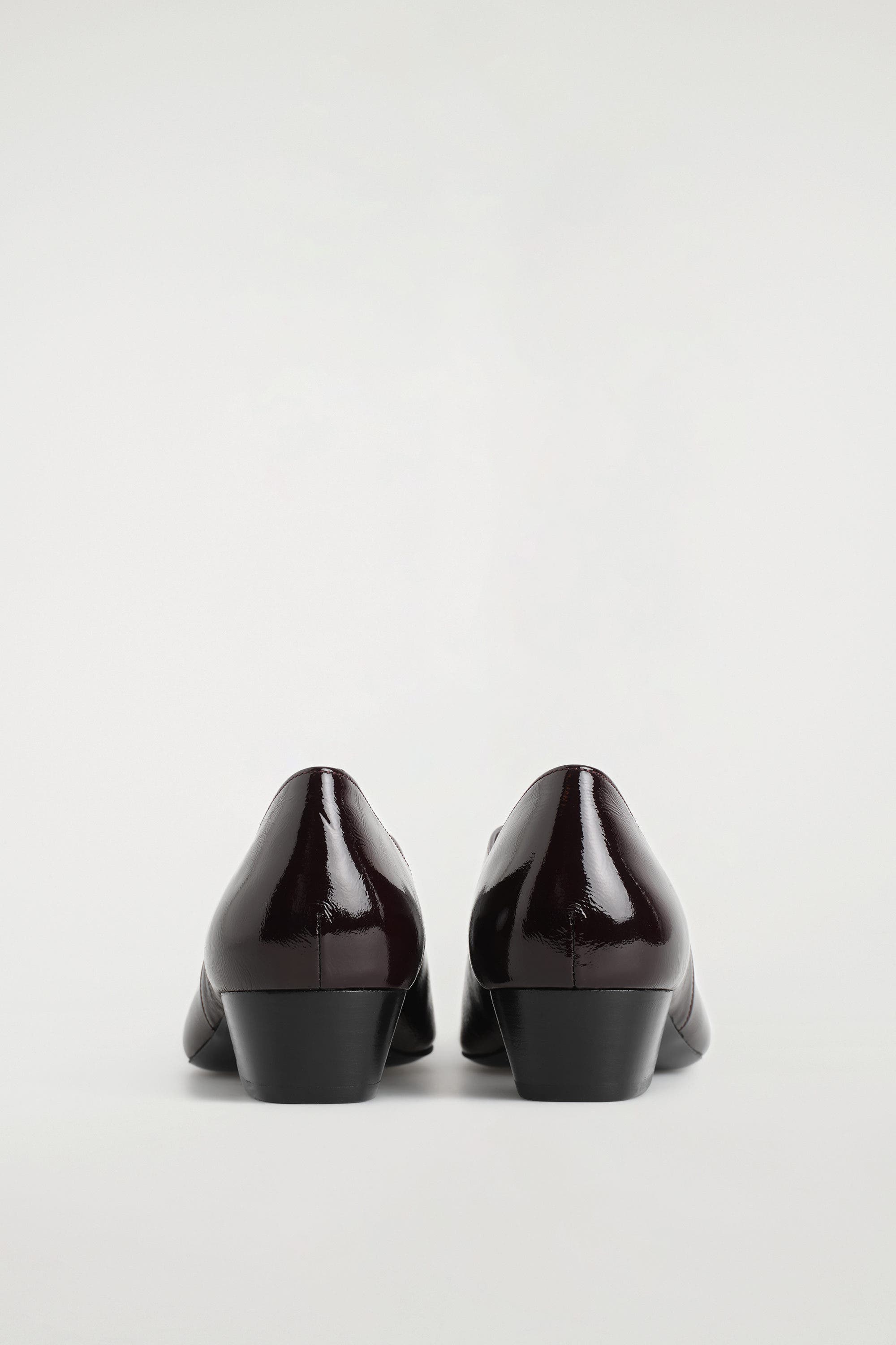 COS Angular Leather Heeled Ballet Flats, Alternate, color, Burgundy