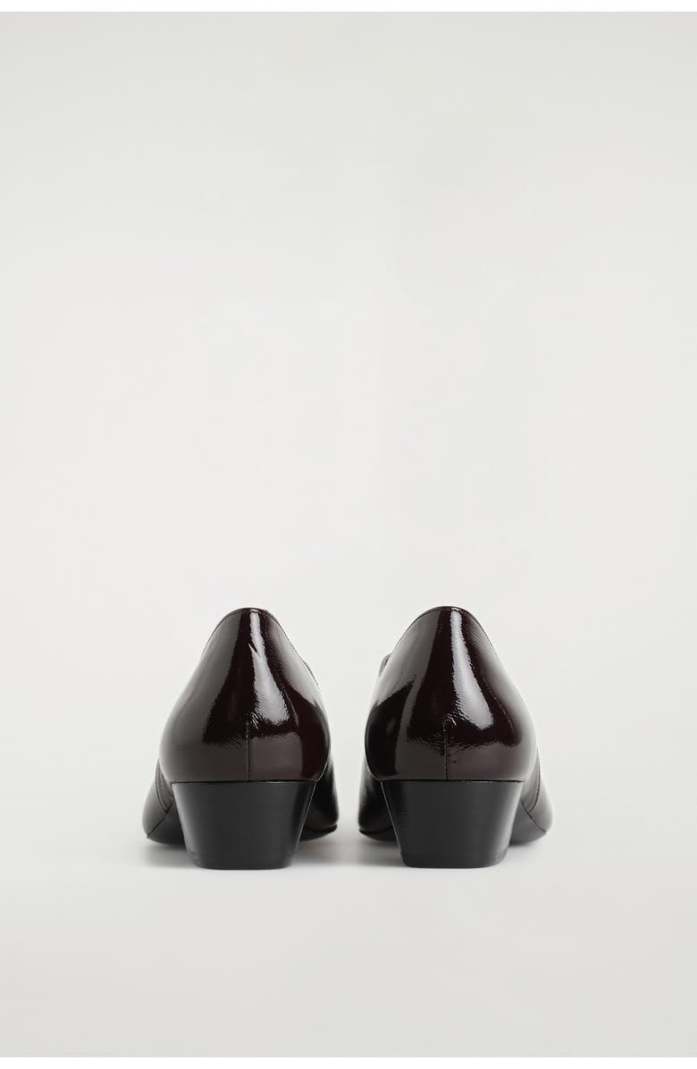 COS Angular Leather Heeled Ballet Flats, Alternate, color, Burgundy