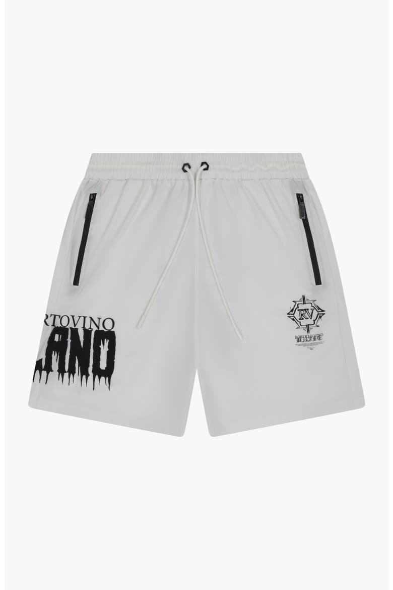 Milano Lettering Quick Dry Swim Trunks, Alternate, color, White