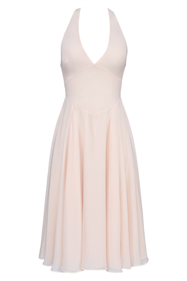 Solada Halter Georgette Midi Dress, Alternate, color, VINTAGE CREAM