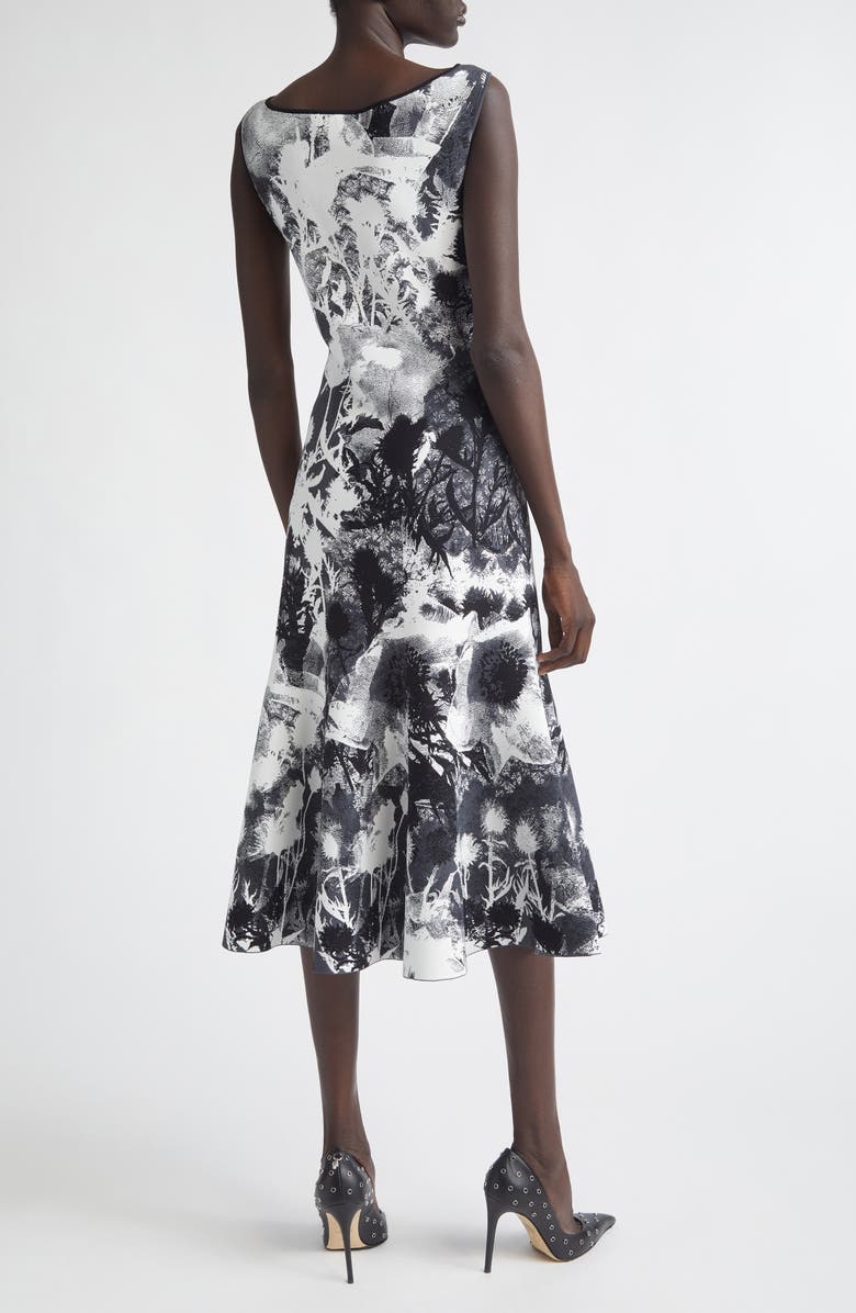 McQueen Floral Jacquard Midi Sweater Dress, Alternate, color, Ivory/ Black