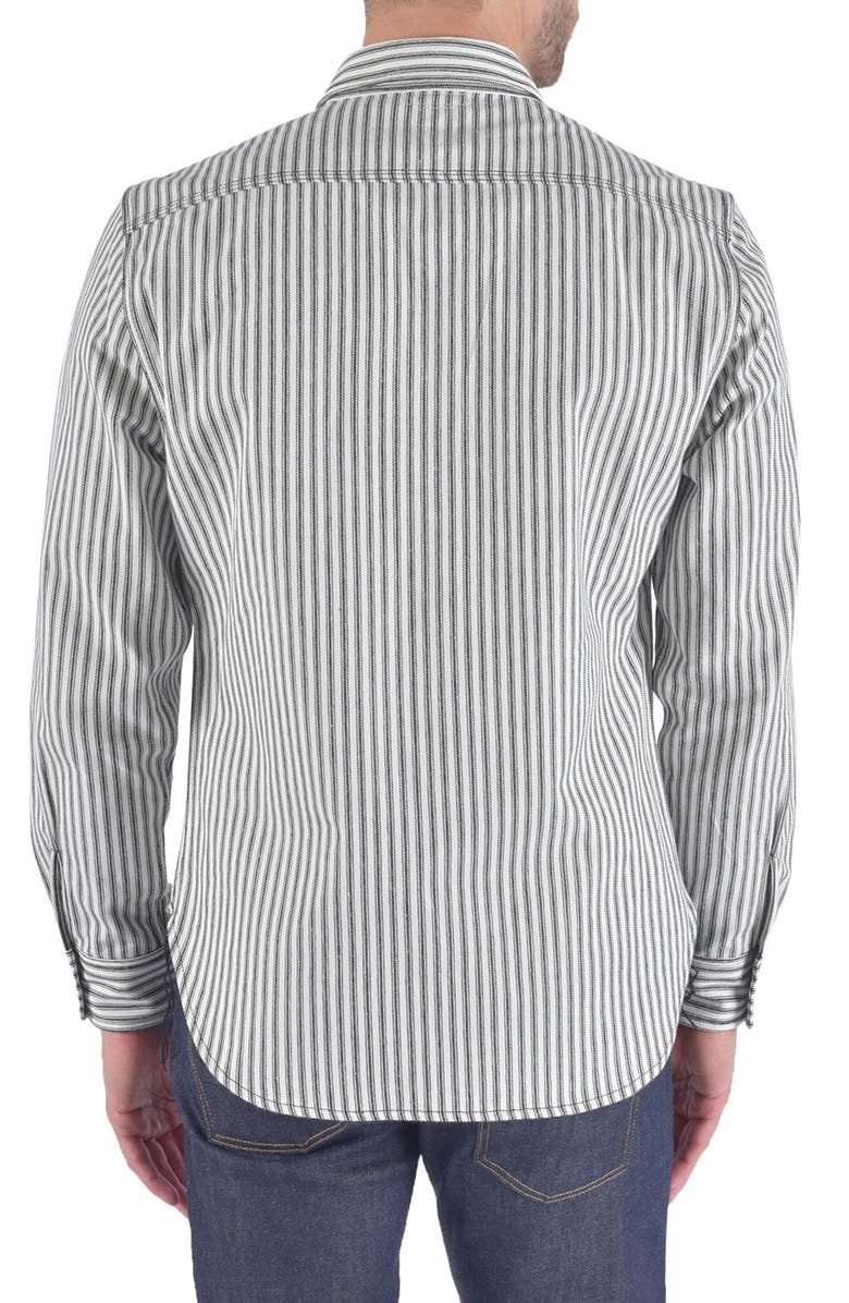 HIROSHI KATO The Brace Button-Up Shirt, Alternate, color, Rail Stripe