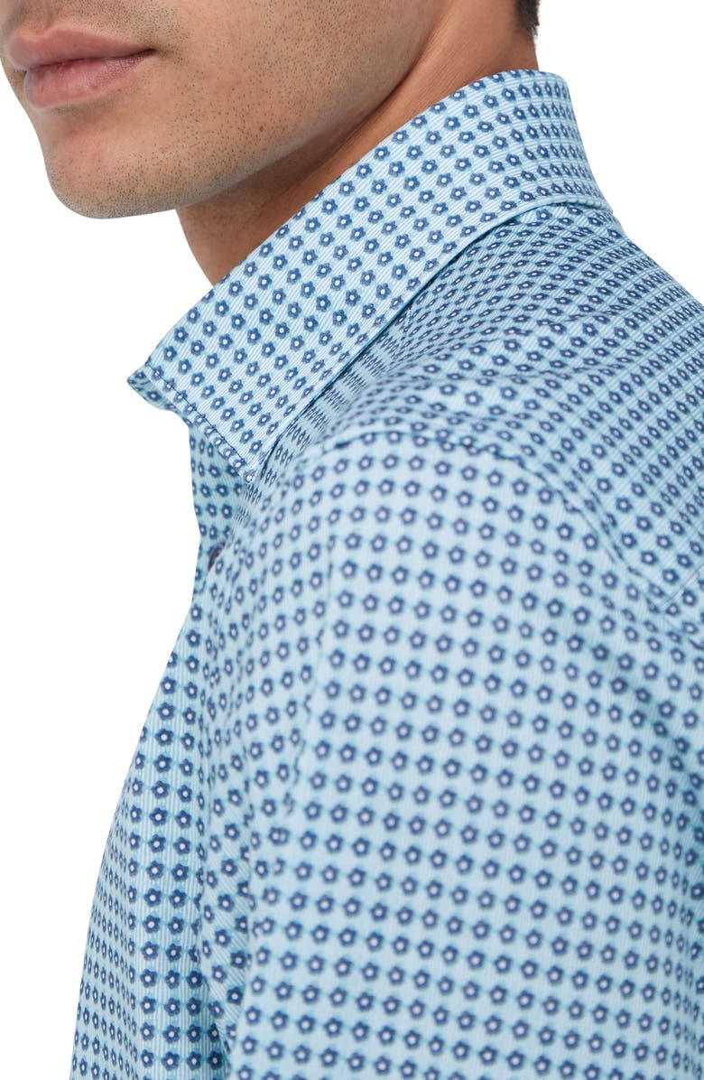 Bugatchi James OoohCotton<sup>®</sup> Neat Floral Button-Up Shirt, Alternate, color, Menthol