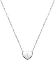 Tiny Blessings Sterling Silver Mini Sliding Heart & Engraved Initial 12-14" Necklace