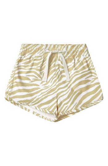 Rylee + Cru Zebra Swim Trunks In Neutral