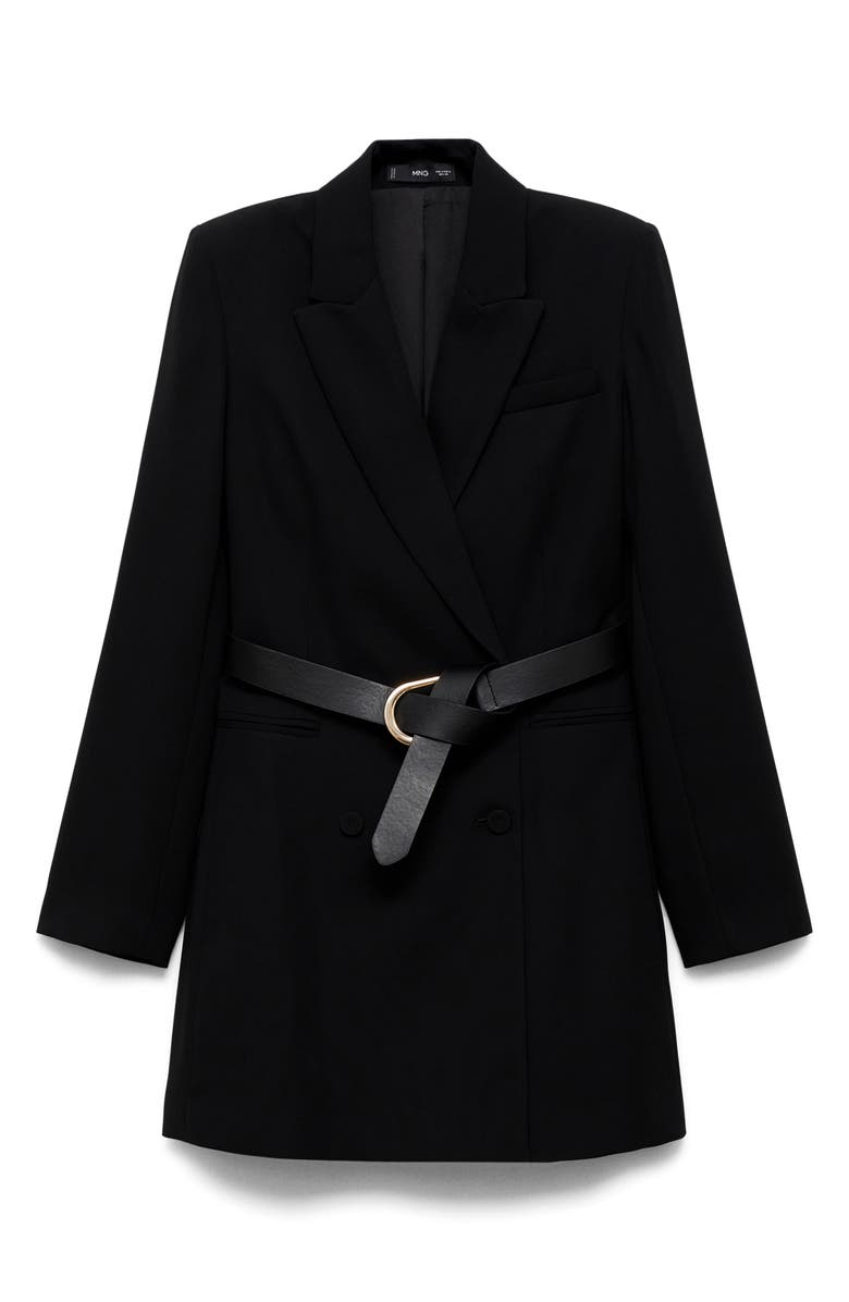 MANGO Loida Belted Long Sleeve Minidress, Alternate, color, 