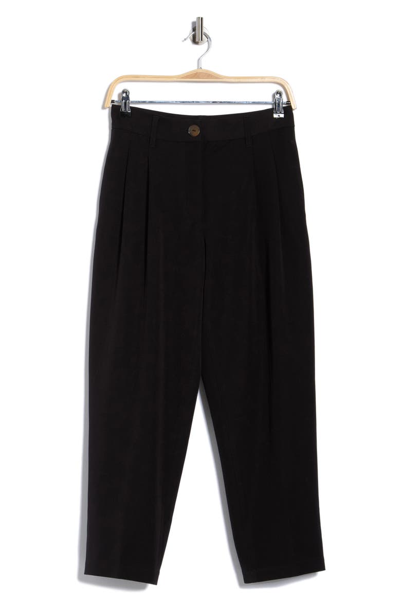 Pleated Ankle Pants, Alternate, color, BLACK