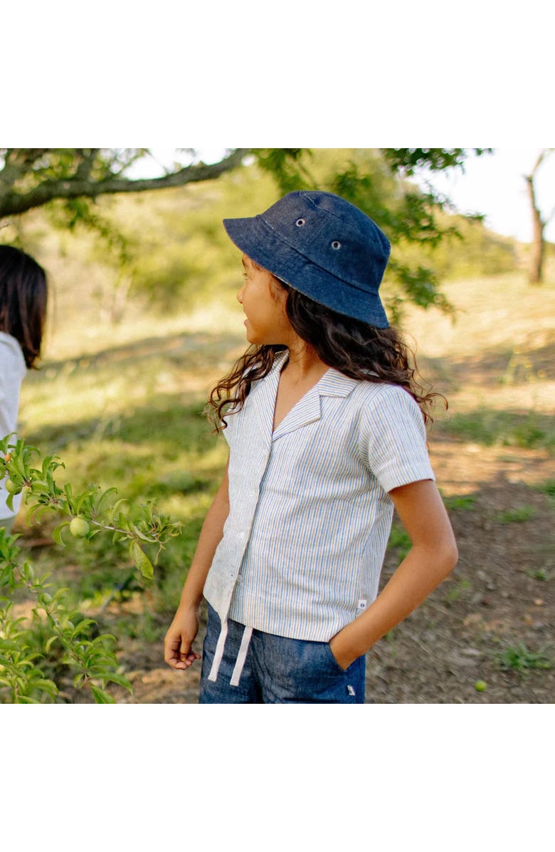 Jackalo Kids' Reversible Bucket Hat, Alternate, color, Driftwood Stripe & Denim