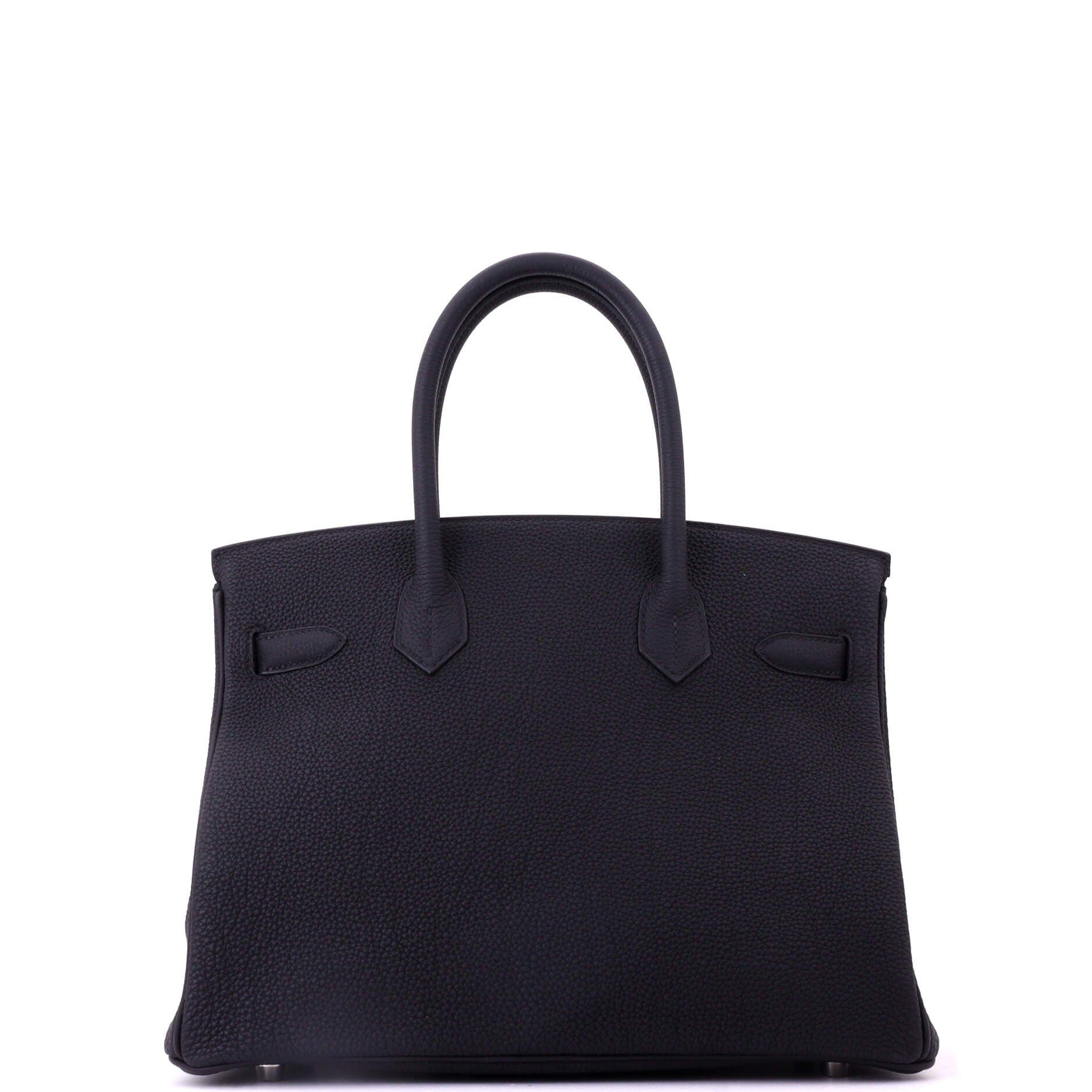 Pre-Owned Hermes Birkin Handbag Black Togo with Palladium Hardware 30, Alternate, color, Noir