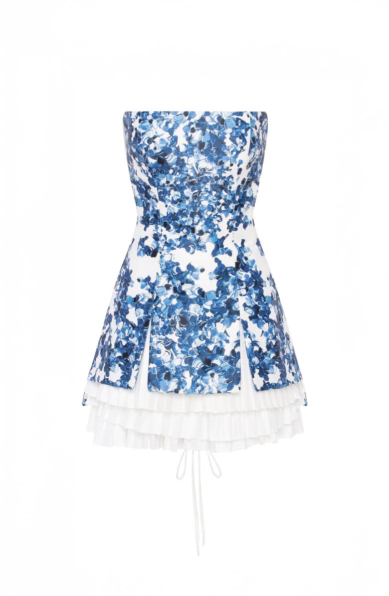 Milla Strapless Mini Dress With Accent Lacing, Main, color, Blue Hydrangea