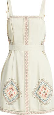 CIEBON Caracola Embroidered Detail Cotton Minidress