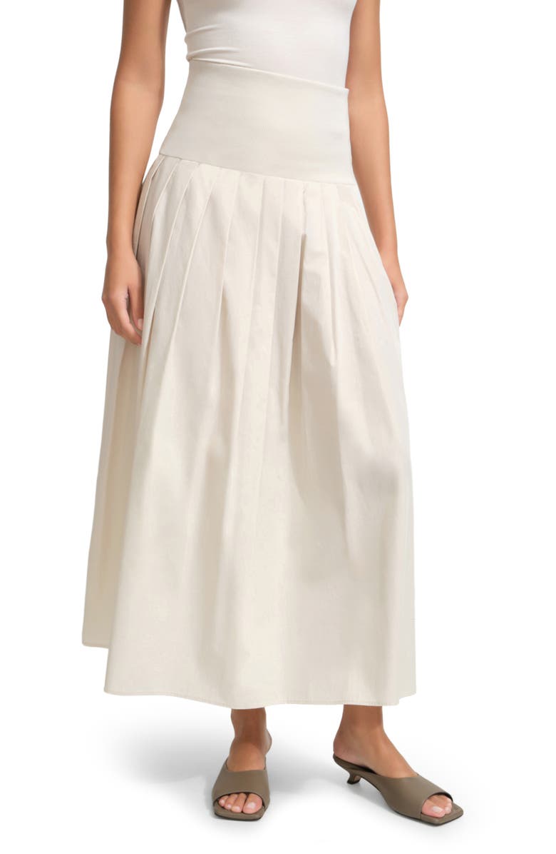 Marcella Kenmare Pleated Maxi Skirt, Alternate, color, Cream