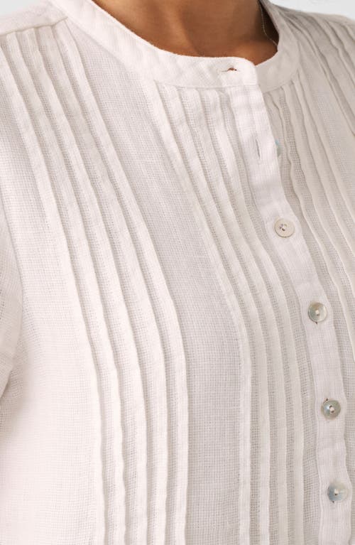 Faherty Gemina Basketweave Dress In White