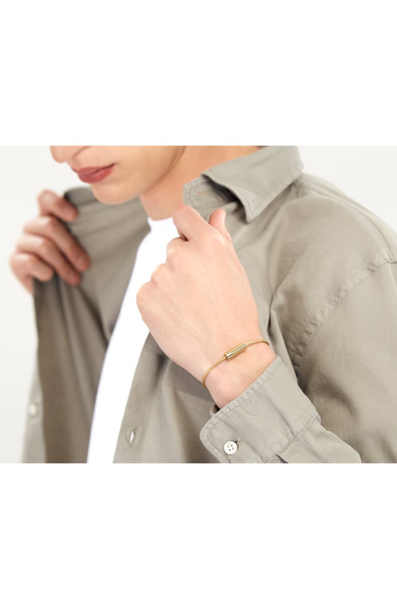 le gramme 11G Polished 18K Yellow Gold Pyramid Cable Bracelet, Alternate, color, 