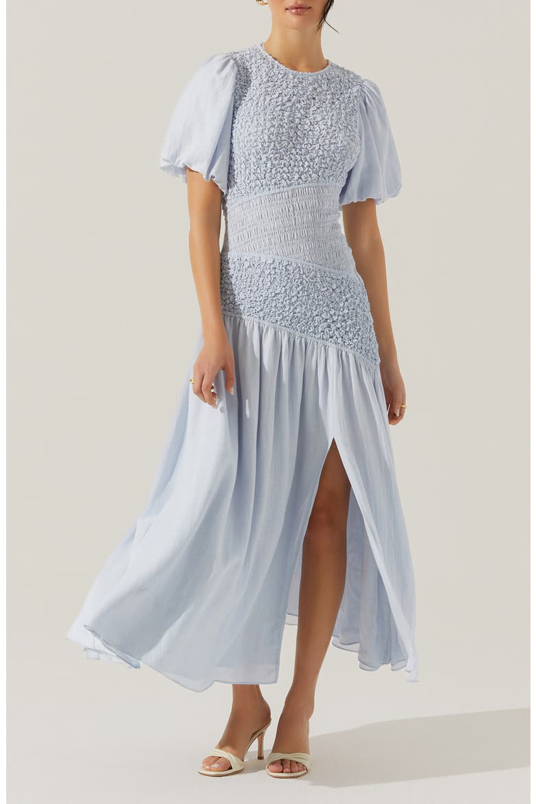 Theoni Smocked Maxi Dress, Main, color, BLUE