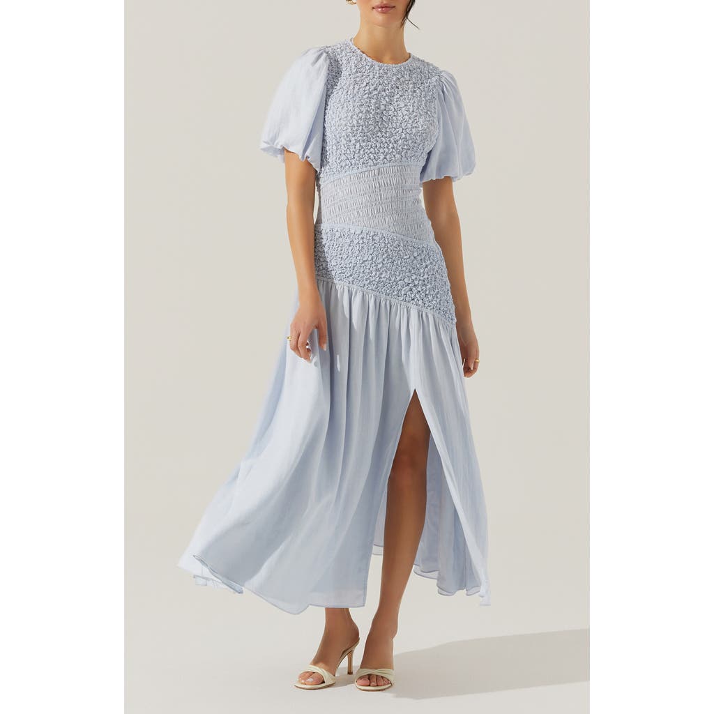 ASTR the Label Theoni Smocked Maxi Dress in Blue at Nordstrom Rack, Size Medium