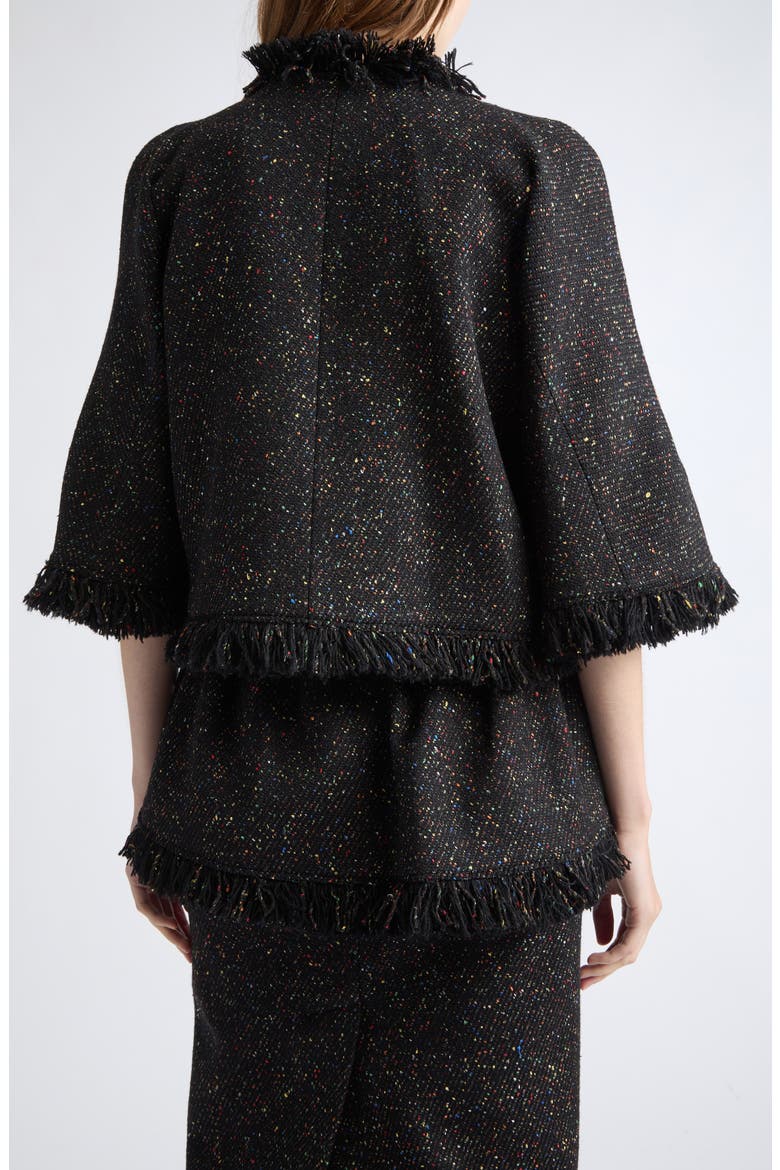 Nep Tweed Jacket, Alternate, color, BLACK