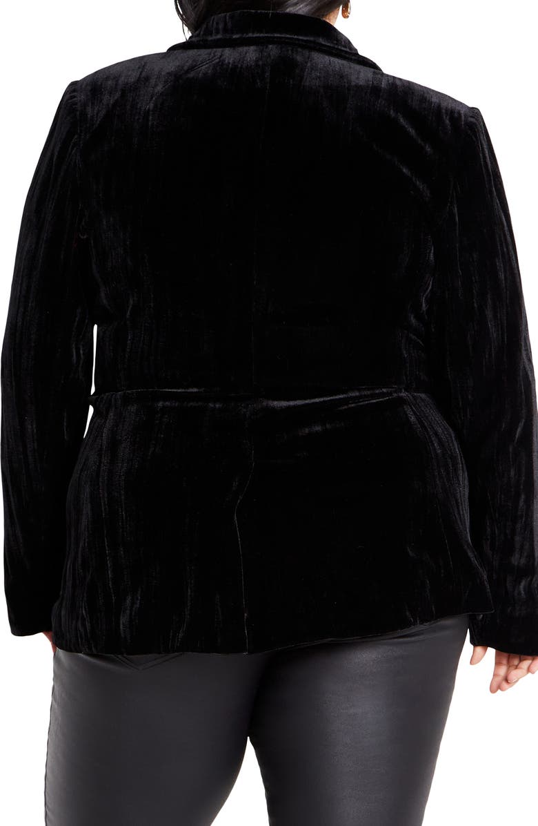 City Chic Crushed Velvet Jacket, Alternate, color, 