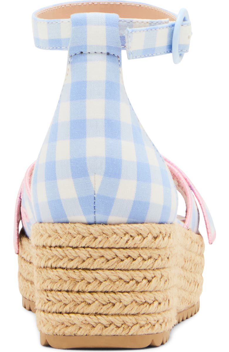 Steve Madden Kids' Lucille Ankle Strap Platform Sandal, Alternate, color, Blue Gingham