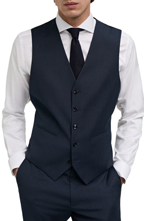 Slim Fit Navy Stretch Suit Vest