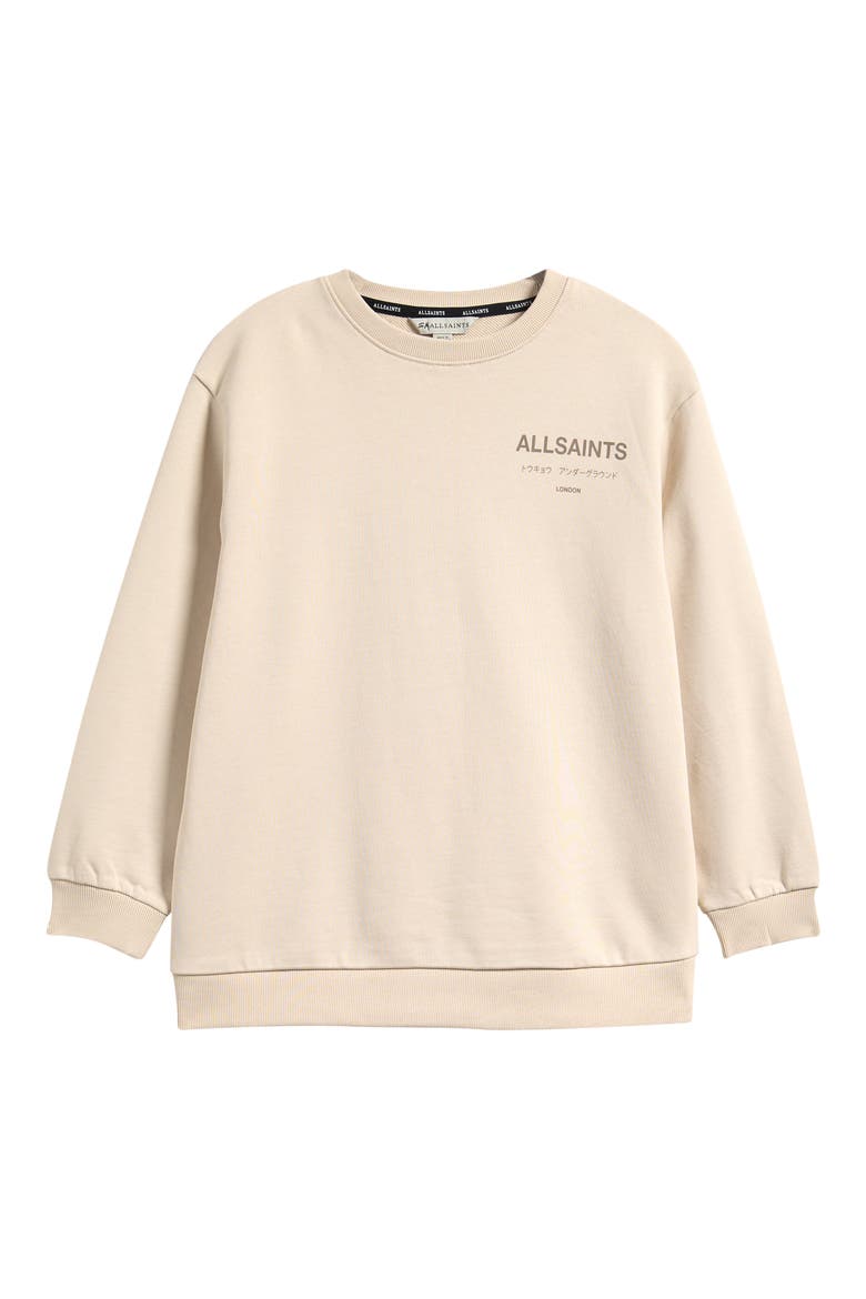 Kids' Underground Oversize Crewneck Sweatshirt, Main, color, NEUTRAL