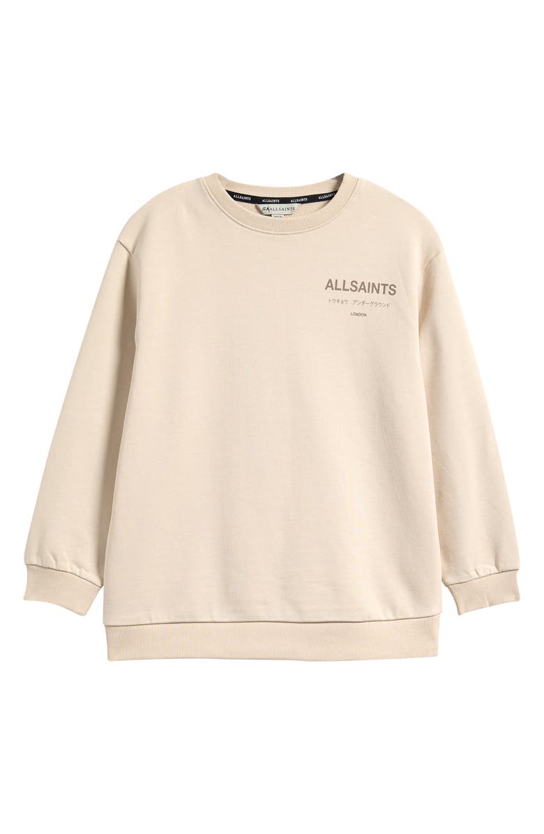 smALLSAINTS by ALLSAINTS Kids' Underground Oversize Crewneck Sweatshirt, Main, color, Neutral