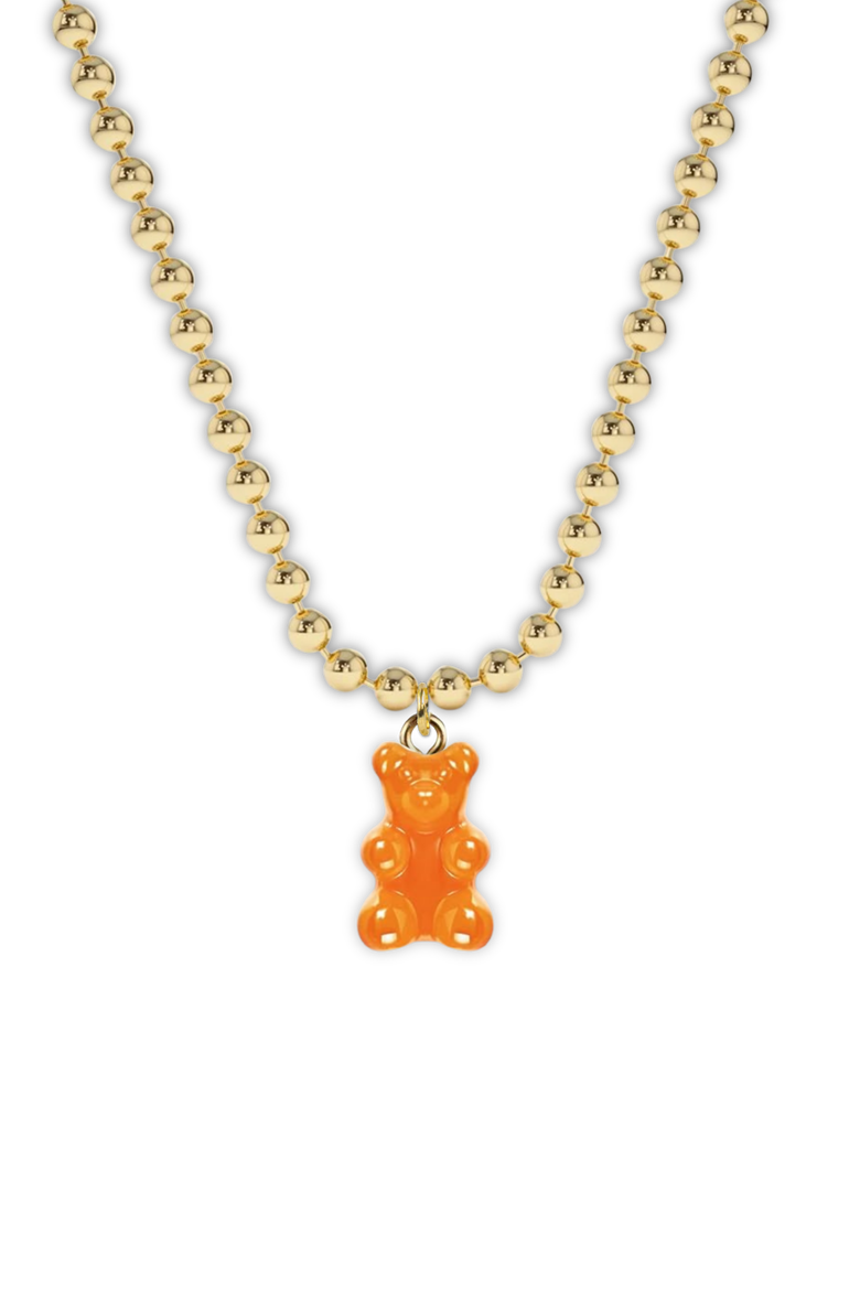 Gummy Bear Charm Necklace in Gift Bottle, Alternate, color, Orange