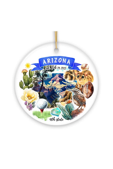 Arizona Grand Canyon Wren Cactus Round Ornament