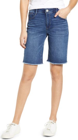【DISCERNMENT】Glossy over Bermuda pants Wit & Wisdom 'Ab'Solution Retro High Waist Denim Bermuda