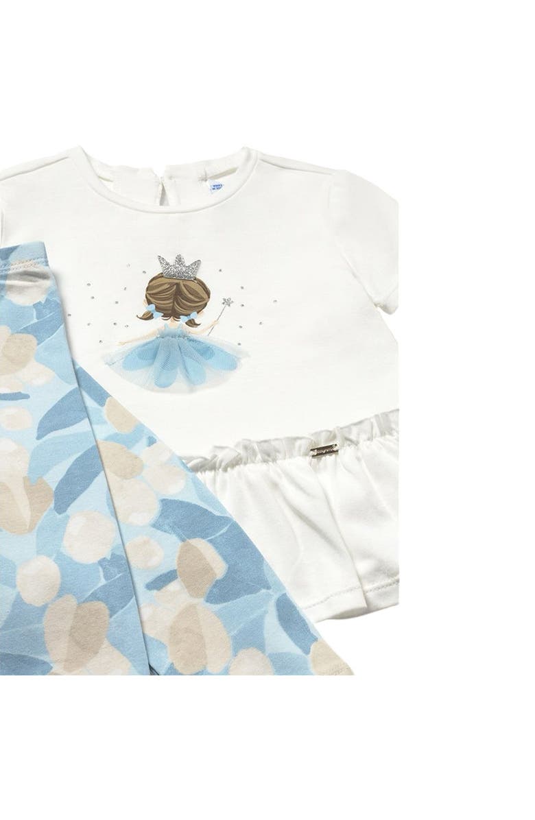 Mayoral Princess Leggings Set, Alternate, color, Light Blue