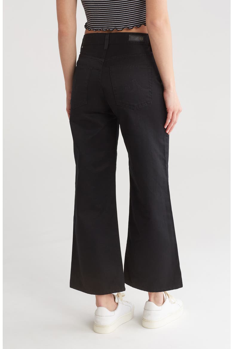 Saige High Waist Crop Wide Leg Jeans, Alternate, color, SUPER BLACK