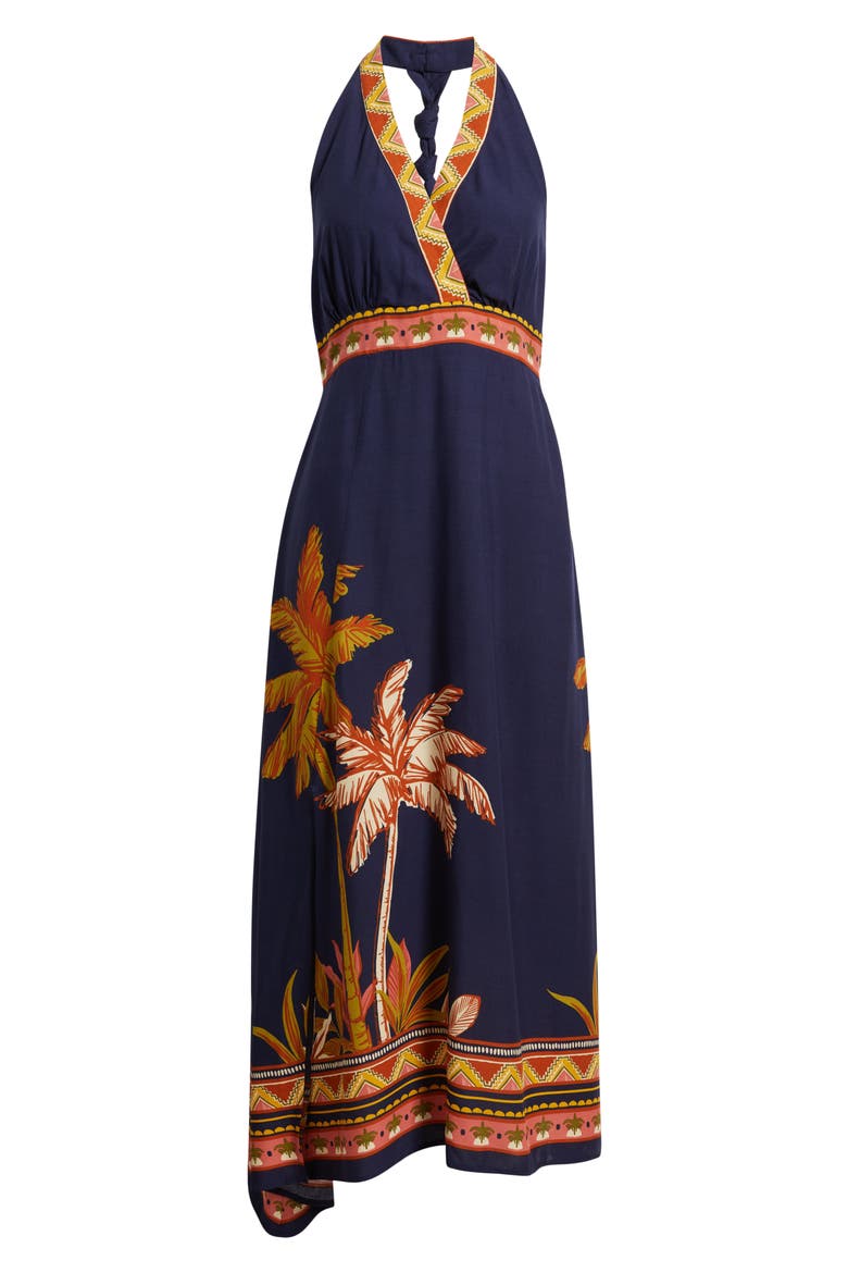 Knotted Tie Bar Maxi Dress, Alternate, color, CLASSIC NAVY