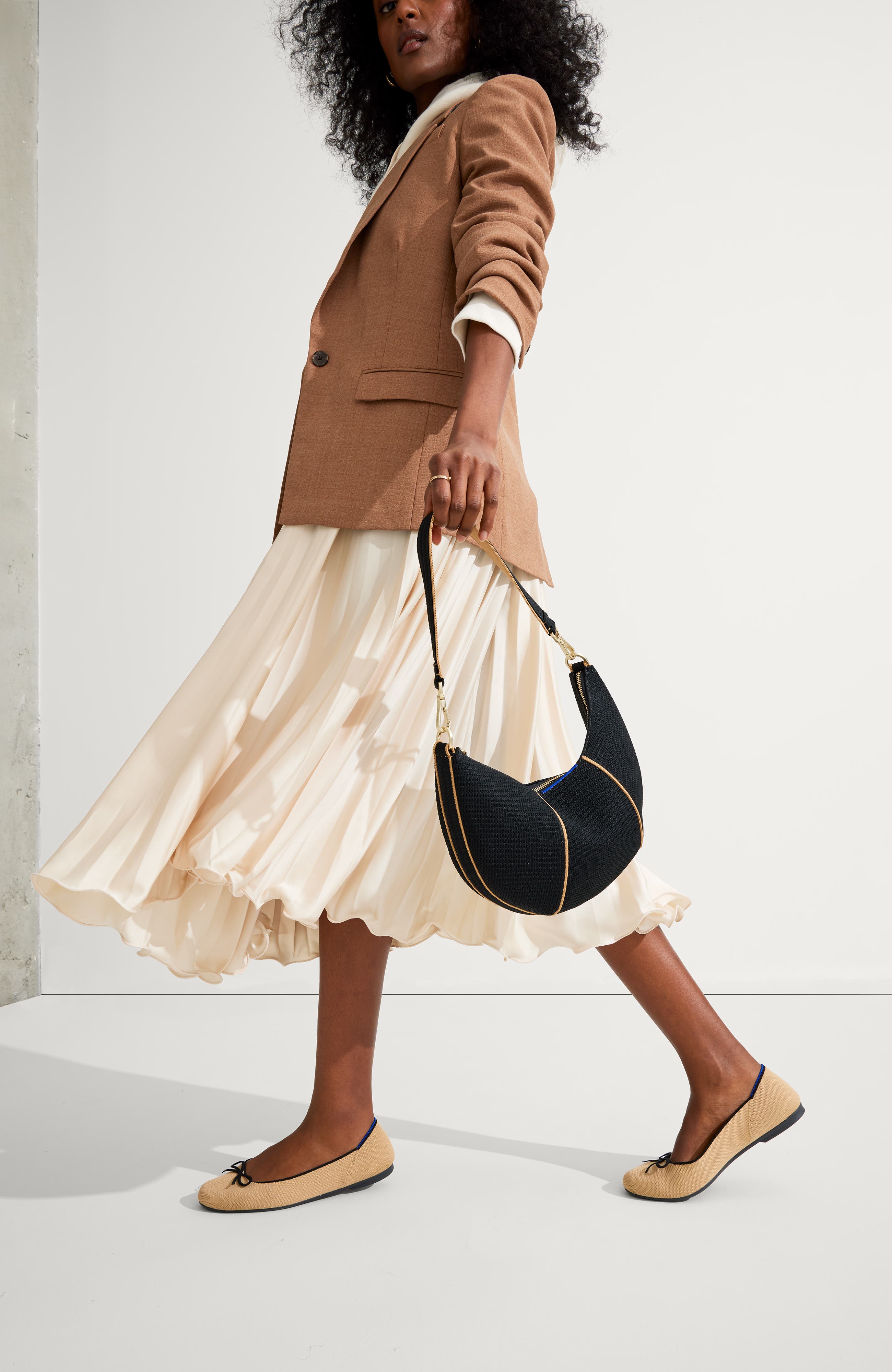 Rothy's The Crescent Bag, Alternate, color, Black