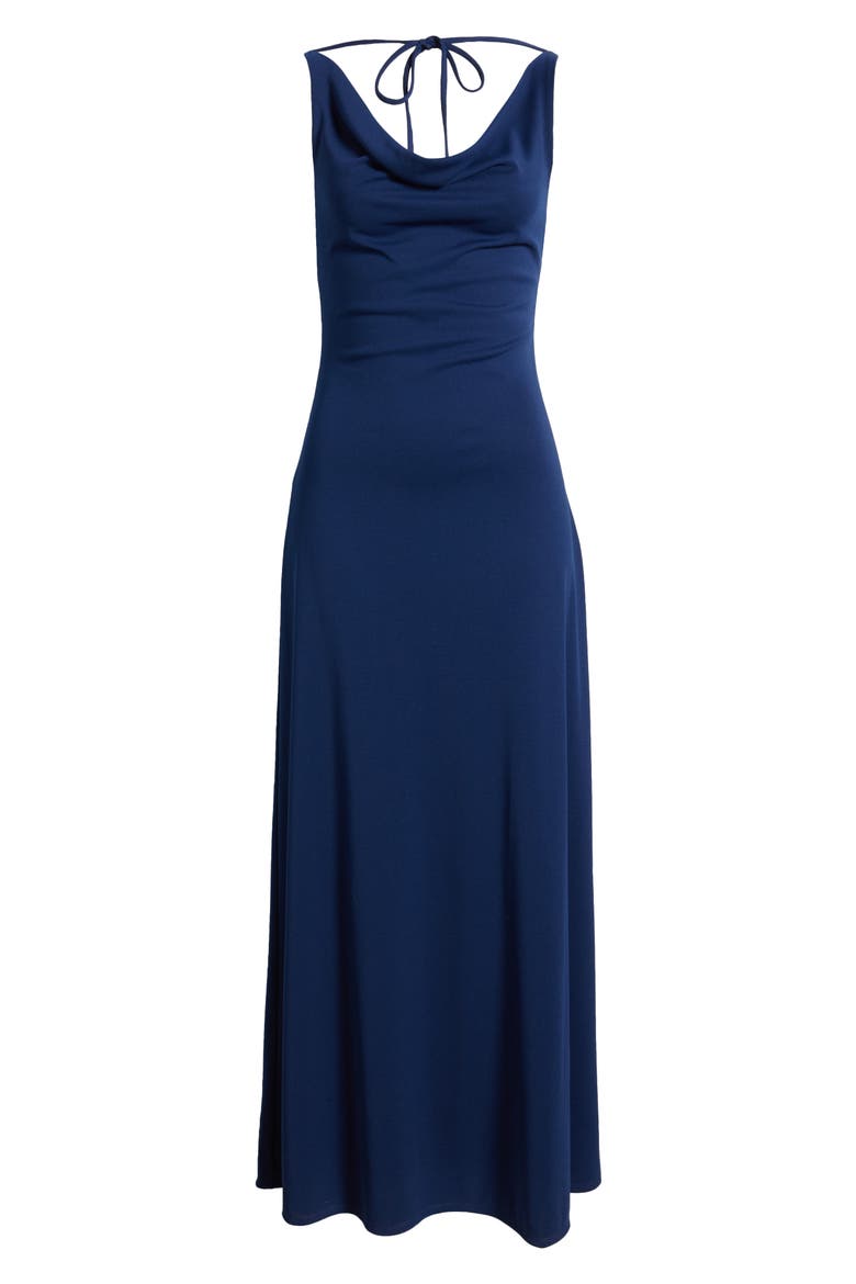 The Tamara Cowl Neck Gown, Alternate, color, BLUE