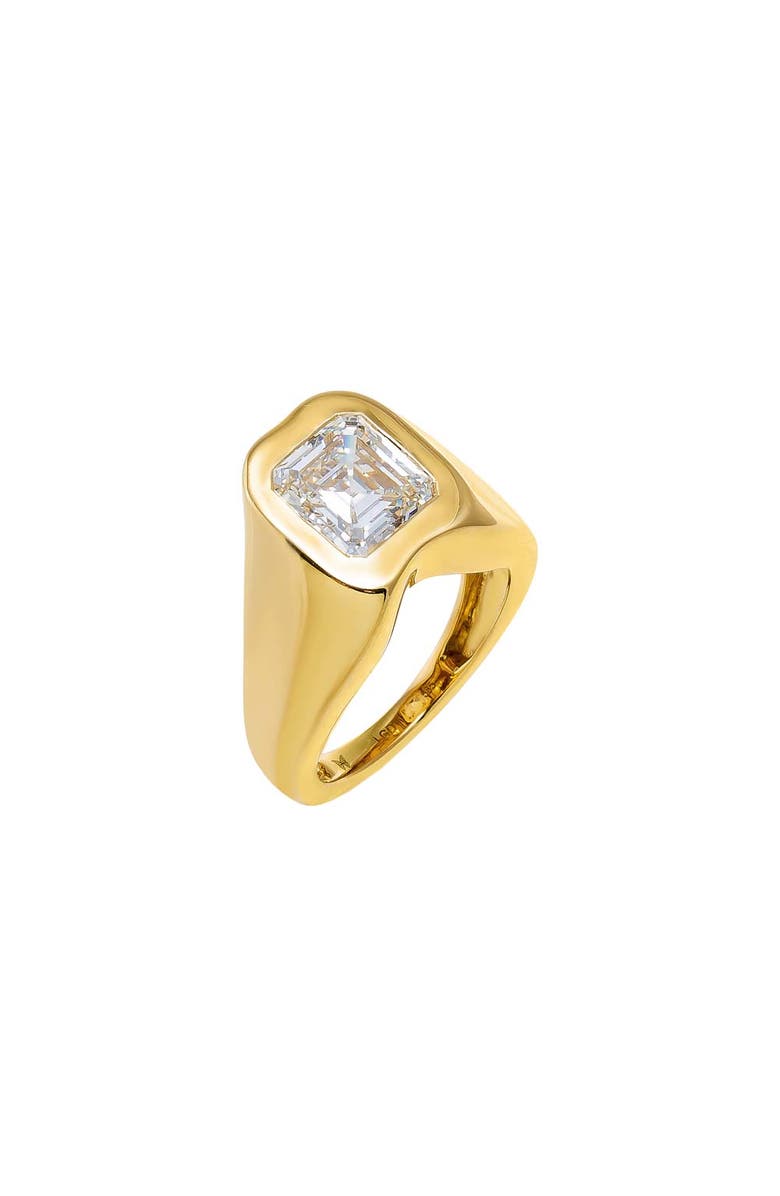 BY ADINA EDEN Lab Grown Diamond Ascher Signet Pinky Ring 14K, Main, color, 14K Gold