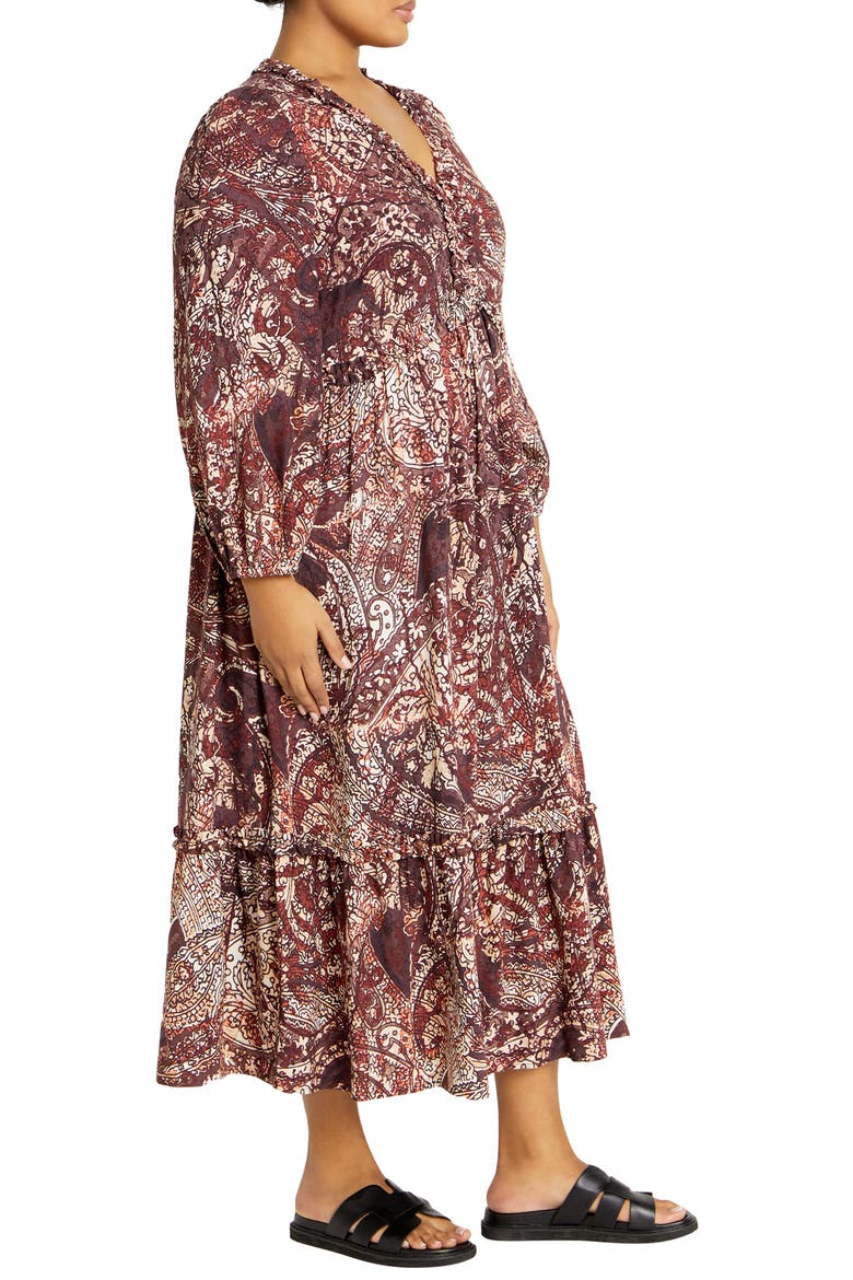 Arya Print Long Sleeve Maxi Dress, Alternate, color, CHOCOLATE PRINT