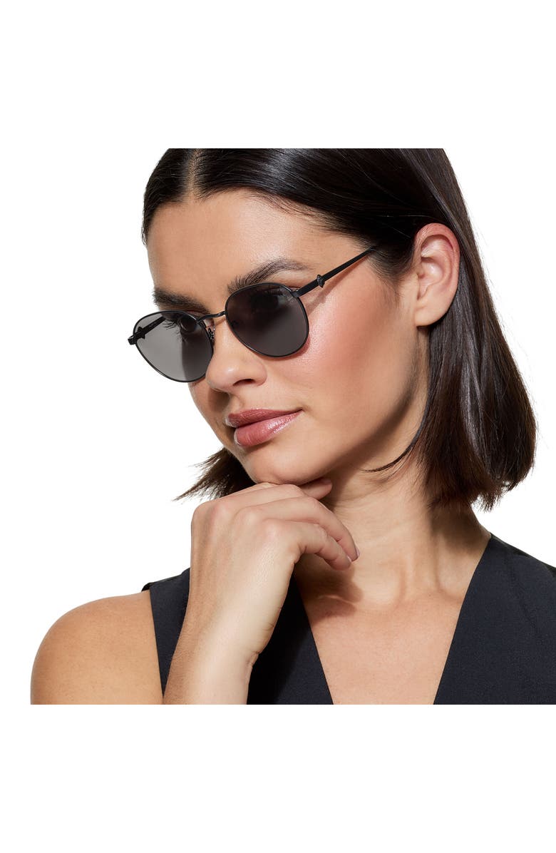 Kurt Geiger London 51mm Round Sunglasses, Alternate, color, Matte Black/ Smoke